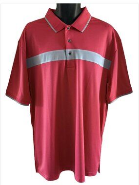 Grand Slam Performance Men's Golf Polo Shirt Short Sleeve Red Gray Preppy 2XL